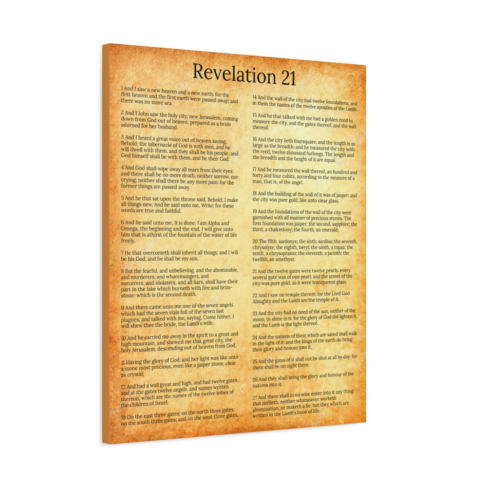 Scripture Walls New Heaven and New Earth Revelation 21 Gold Chapter Print